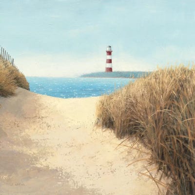 Global Gallery James Wiens Lighthouse Seascape II  Giclee Stretched Canvas Artwork 16 x 7.2 